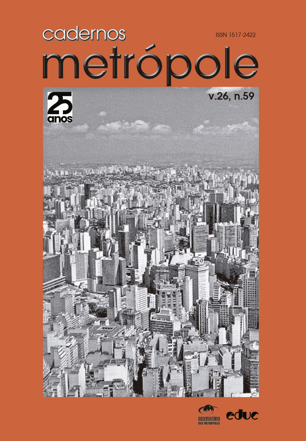Capa Cadernos Metrópole v. 26 nº 59